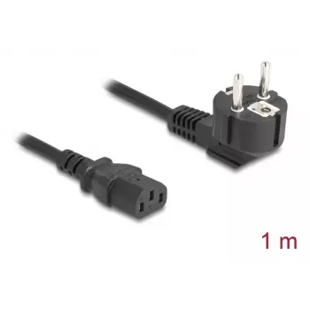 Cable de alimentación DELOCK CEE 7/7 90° acodado a IEC C13, 1 m, 3×0,75 mm², H05VV-F, 250 V