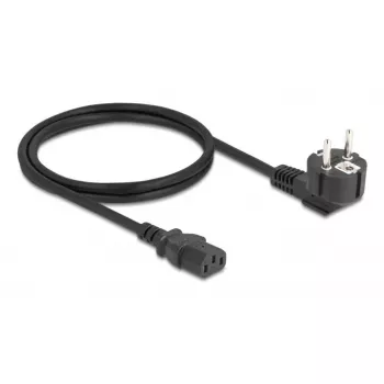 Cable de alimentación DELOCK CEE 7/7 90° acodado a IEC C13, 1 m, 3×0,75 mm², H05VV-F, 250 V