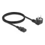Cable de alimentación DELOCK CEE 7/7 90° acodado a IEC C13, 1 m, 3×0,75 mm², H05VV-F, 250 V