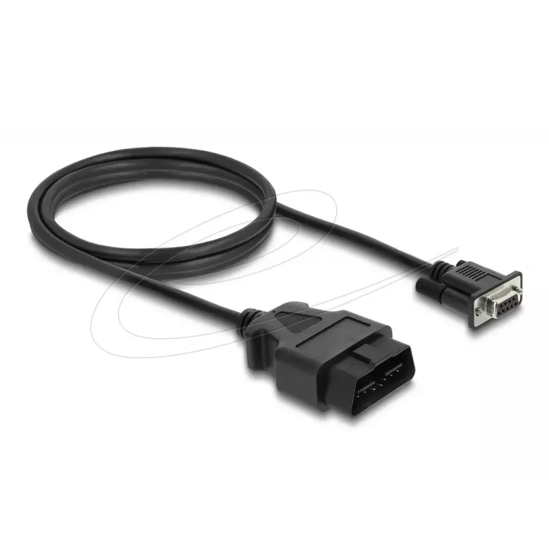 DELOCK Cable adaptador OBD-2 conector macho a DB-9 conector hembra, Cat5e, negro, 1,15 m