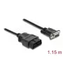 DELOCK Cable adaptador OBD-2 conector macho a DB-9 conector hembra, Cat5e, negro, 1,15 m