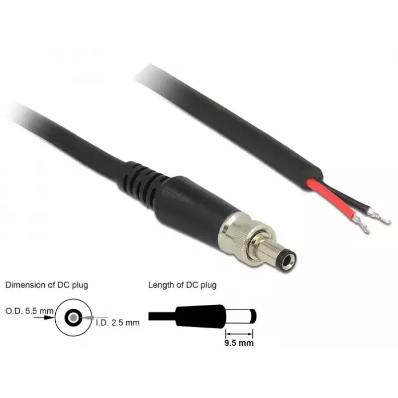 Cable de alimentación DeLOCK 89908 negro 0,95 m
