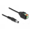 Cable DC DeLOCK 2,1 x 5,5 mm conector macho a regleta de 2 polos adaptador 15 cm