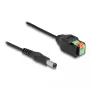 Cable DC DeLOCK 2,1 x 5,5 mm conector macho a regleta de 2 polos adaptador 15 cm