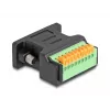 Adaptador DeLOCK D-Sub 9 conector hembra a regleta con pulsador negro