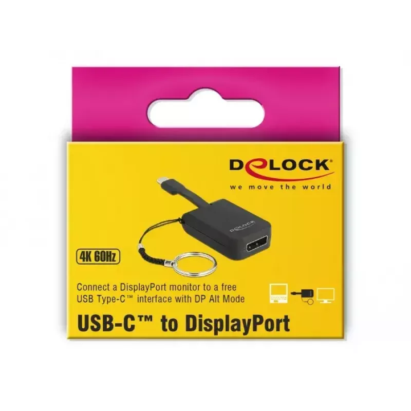 Adaptador de cable de vídeo DeLOCK 63940 USB Type-C a DisplayPort 0,03 m