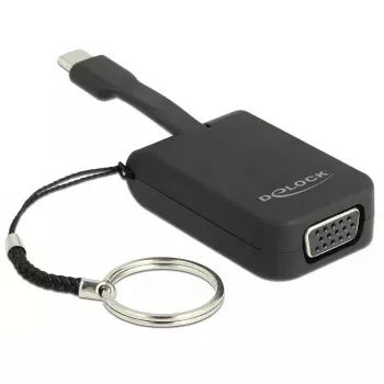 Adaptador de cable de vídeo DeLOCK 63941 USB Type-C a VGA 0,03 m negro