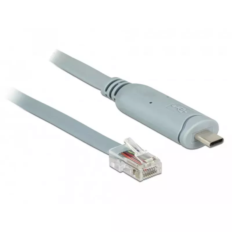 Cable serie DeLOCK 89917 USB 2.0 Type-C RJ45 gris 0,5 m