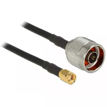 Cable coaxial DeLOCK 88937 CFD200 0,5 m RP-SMA negro
