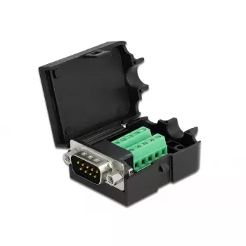 Conector de cables DeLOCK 66264 Sub-D 9 bloque de terminales de 10 polos negro