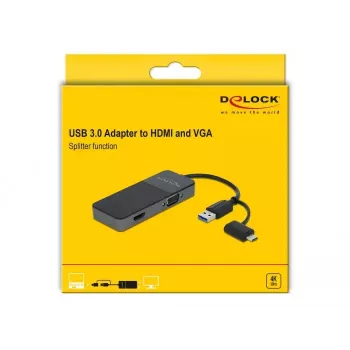Dock para portátil DeLOCK 64085 USB 3.2 Gen 1 Type-A negro