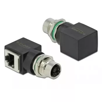 Cambiador de género de cable DeLOCK 66316 M12 RJ45 negro
