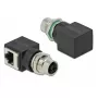 Cambiador de género de cable DeLOCK 66316 M12 RJ45 negro