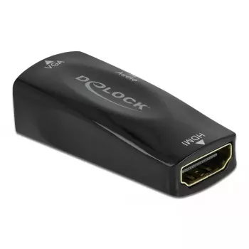 Adaptador HDMI-A conector hembra a VGA conector hembra 1080p con audio DeLOCK 66560