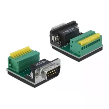 Conector de cables DeLOCK 66321 1 x serie Sub-D 9 1 x 9 polos negro verde plata amarillo