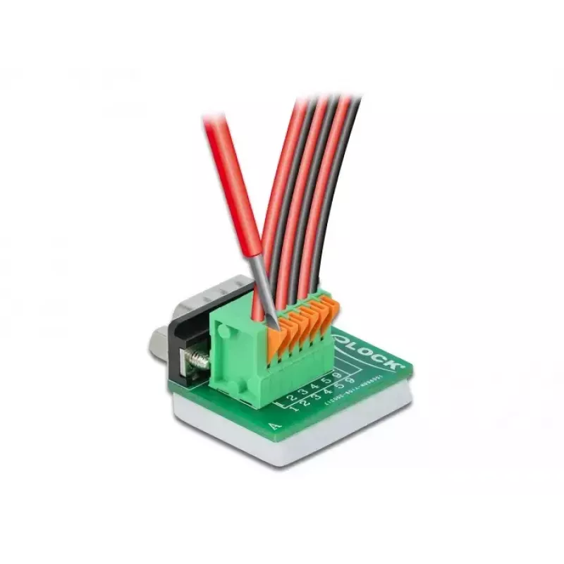 Conector de cables D-Sub 9 DeLOCK 66554 verde