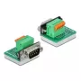 Conector de cables D-Sub 9 DeLOCK 66554 verde