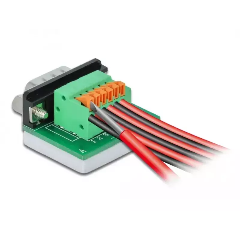 Conector de cable D-Sub9 DeLOCK 66555 verde plata