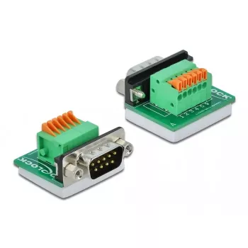 Conector de cable D-Sub9 DeLOCK 66555 verde plata