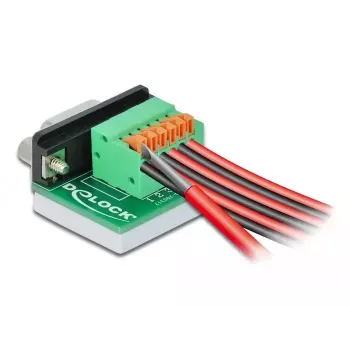 D-Sub9 conector hembra a regleta de bornes con pulsador DeLOCK 66557