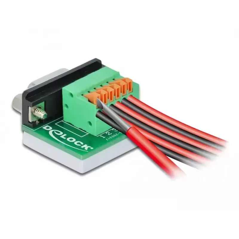 D-Sub9 conector hembra a regleta de bornes con pulsador DeLOCK 66557