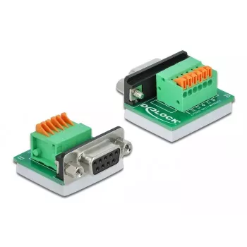 D-Sub9 conector hembra a regleta de bornes con pulsador DeLOCK 66557