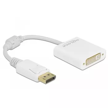 Adaptador DisplayPort 1.1 conector macho a DVI conector hembra pasivo blanco DeLOCK 61010