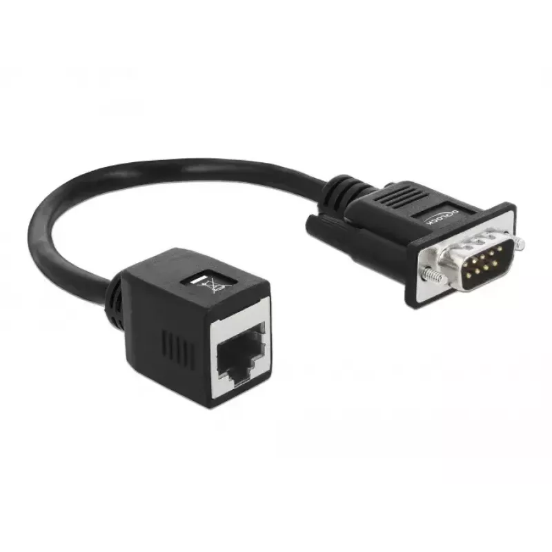 DeLOCK 63999 Adaptador serie, DB-9 macho a RJ-45 hembra, 20 cm, negro