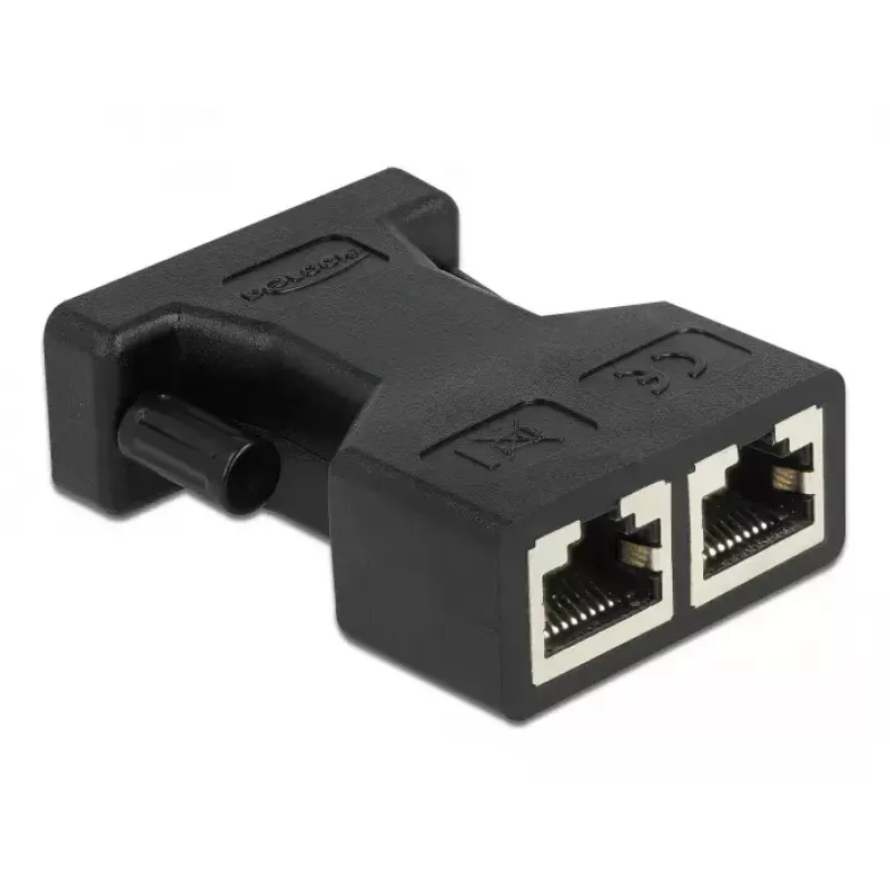 Adaptador DeLOCK D-Sub 15 pines hembra a 2 x RJ45 hembra AUI 66806