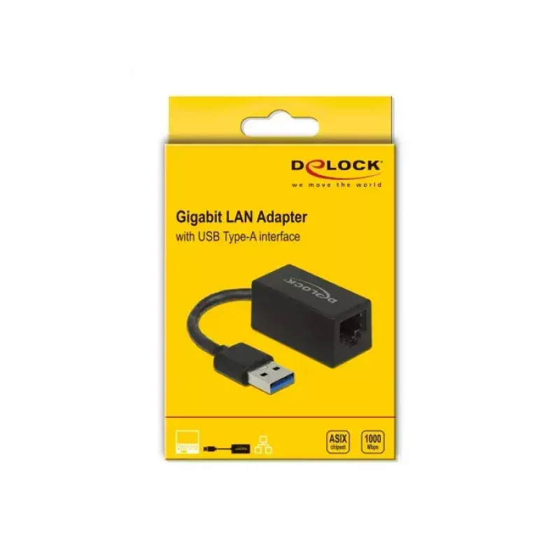 Adaptador SuperSpeed USB DeLOCK USB 3.2 Gen 1 Type-A a Gigabit LAN