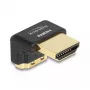 Adaptador HDMI DeLOCK conector macho a conector hembra 90° hacia abajo 8K 60 Hz metal