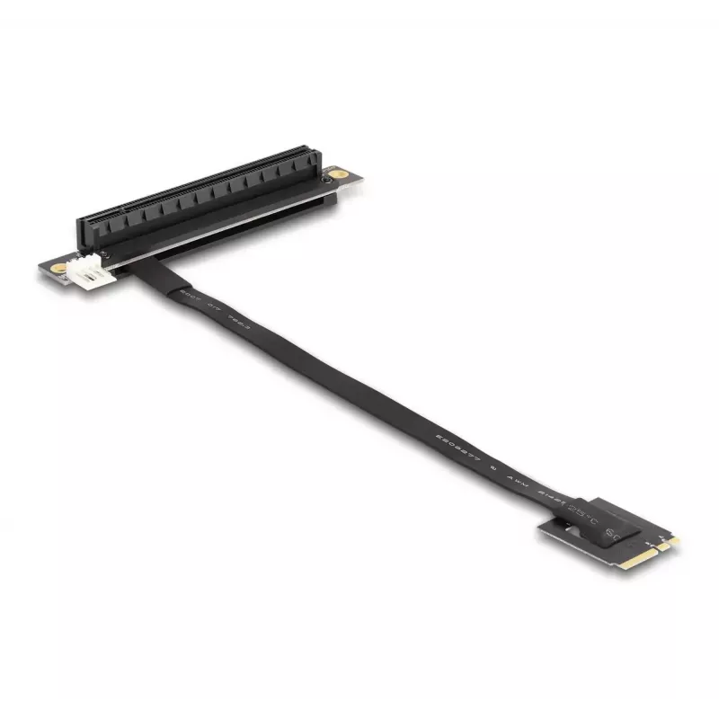 Adaptador DeLOCK M.2 Key A+E a PCIe x16 NVMe en ángulo con cable de 20 cm