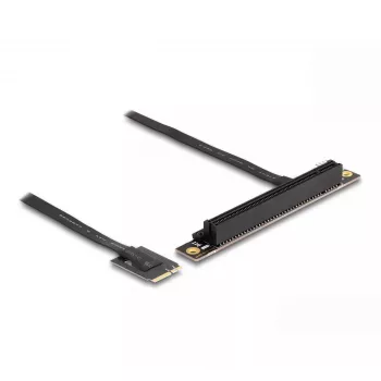 Adaptador DeLOCK M.2 Key A+E a PCIe x16 NVMe en ángulo con cable de 20 cm