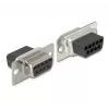 DeLOCK D-Sub 9 pines conector hembra a RJ50 conector hembra set de montaje gris