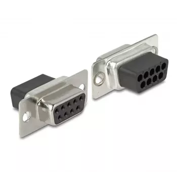 DeLOCK D-Sub 9 pines conector hembra a RJ50 conector hembra set de montaje gris