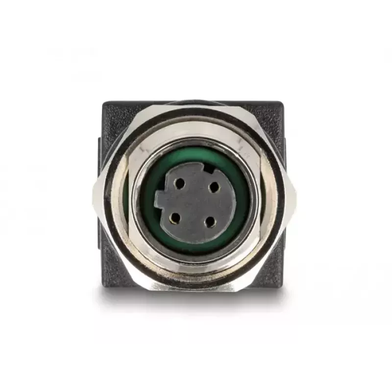 Adaptador DeLOCK M12 codificado D de 4 pines conector hembra a conector hembra RJ45 recto