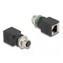 Adaptador DeLOCK M12 codificado D de 4 pines conector hembra a conector hembra RJ45 recto
