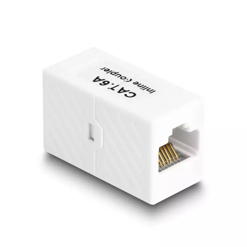 Delock 88134 Adaptador de RJ45 hembra a RJ45 hembra, Cat.6A UTP, blanco