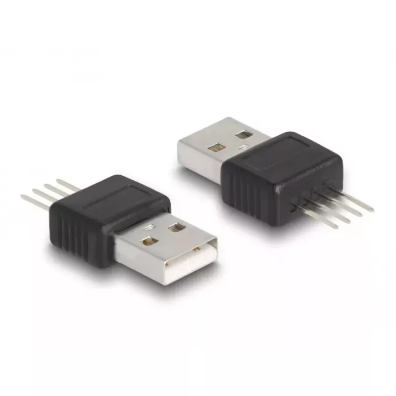 Adaptador DeLOCK USB 2.0 Type-A conector macho de 4 pines negro plata 5V