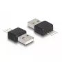 Adaptador DeLOCK USB 2.0 Type-A conector macho de 4 pines negro plata 5V