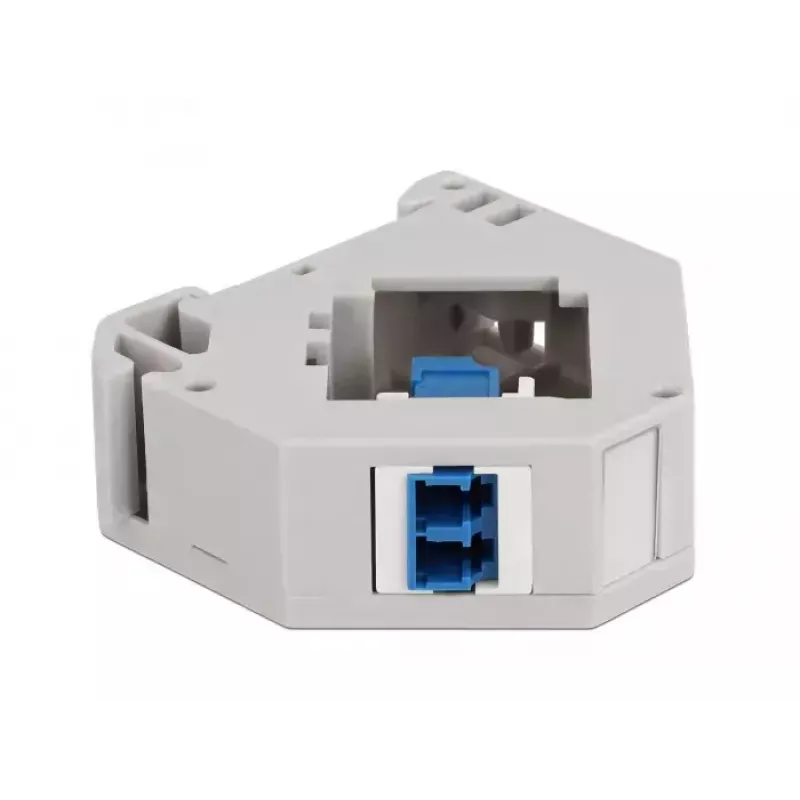 Módulo Keystone DELOCK 87189 — LC a LC dúplex, colores azul/gris/blanco, 60,1×59,4×21,6 mm