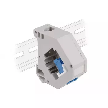 Módulo Keystone DELOCK 87189 — LC a LC dúplex, colores azul/gris/blanco, 60,1×59,4×21,6 mm