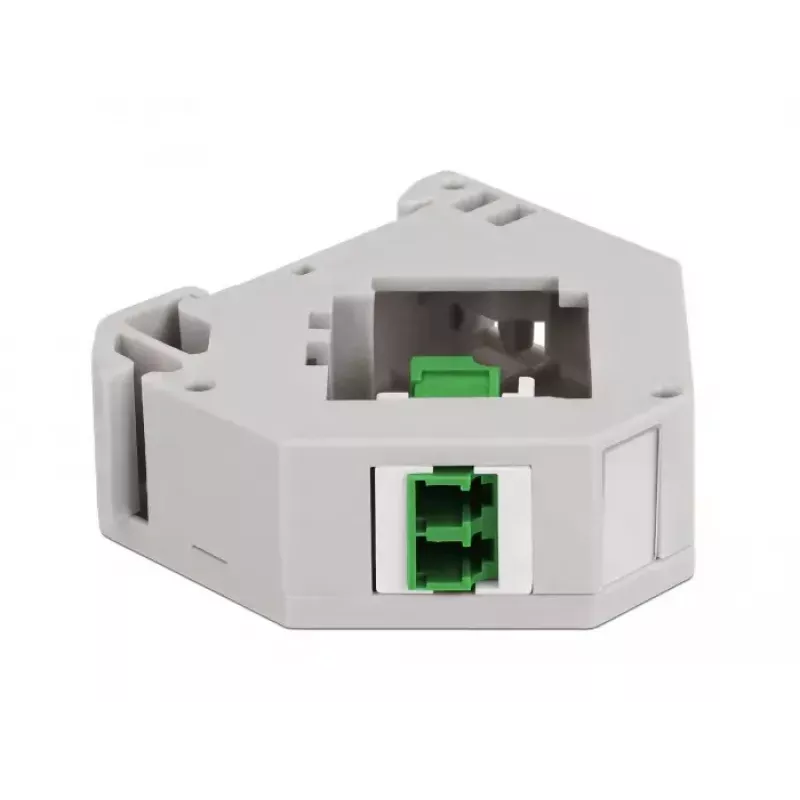 Módulo Keystone DELOCK 87192 — LC a LC dúplex, colores verde/gris/blanco, 60,1×59,4×21,6 mm