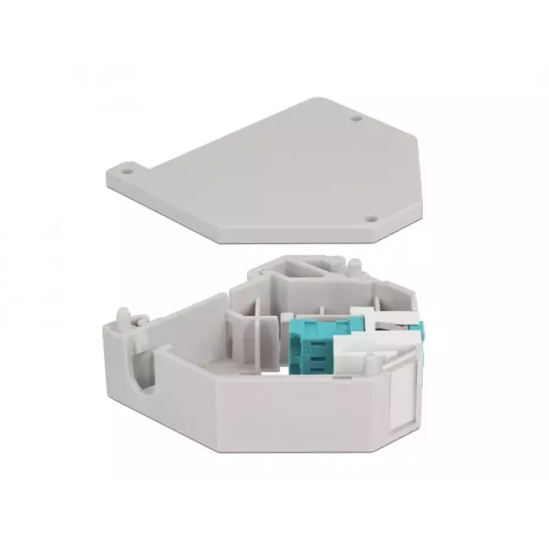Módulo Keystone DELOCK 87194 con acoplamientos LC a LC, aqua/gris/blanco, 60,1×59,4×21,6 mm