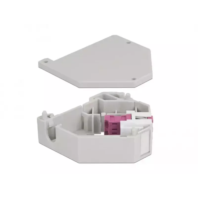 Módulo Keystone DELOCK 87195 con conexiones LC a LC, gris/violeta/blanco, 60,1×59,4×21,6 mm