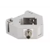 Adaptador para carril DIN DeLOCK ST simplex conector hembra a ST simplex conector hembra gris
