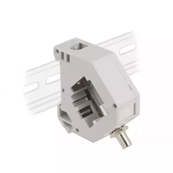 Adaptador para carril DIN DeLOCK ST simplex conector hembra a ST simplex conector hembra gris