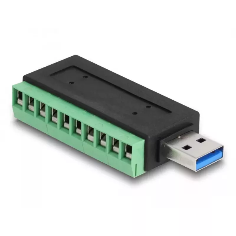 Adaptador DeLOCK USB 3.2 Gen 1 Type-A conector macho a regleta de bornes 5 Gbit/s 5V 1A