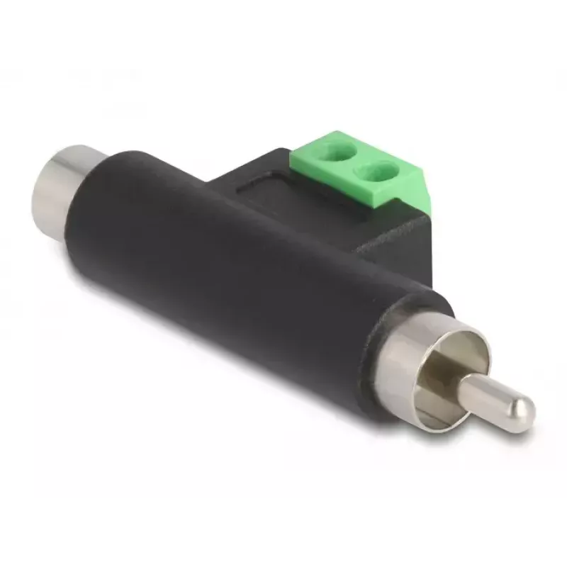 Adaptador DeLOCK conector macho RCA y conector hembra RCA a regleta de bornes 66056