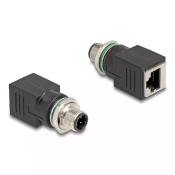 DeLOCK 60061 cambiador de género de cable M12 RJ-45 negro